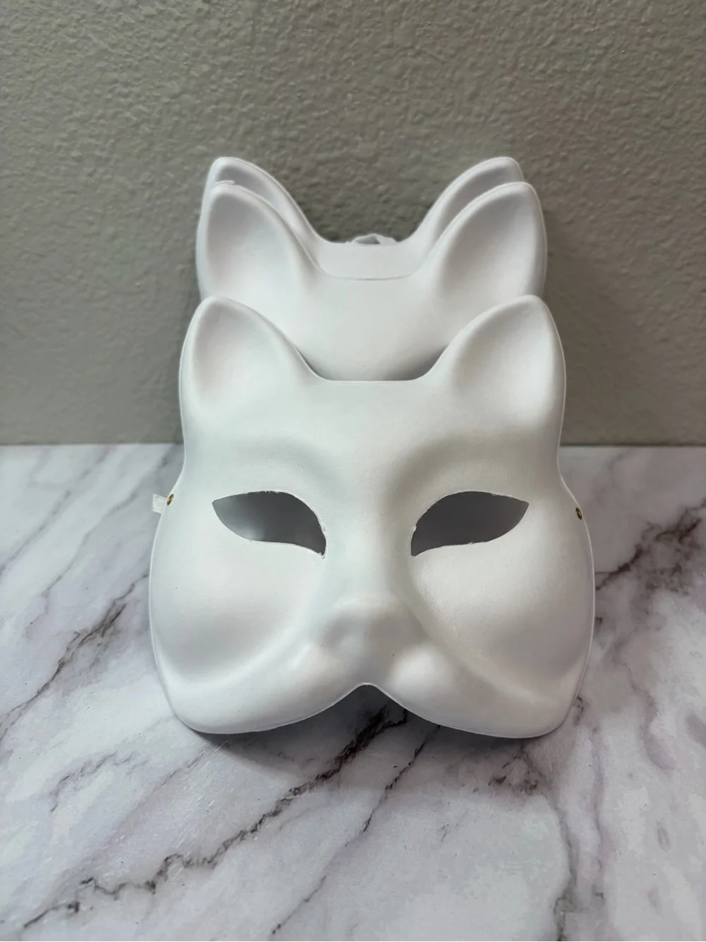 10 Pack White Cat Masks
